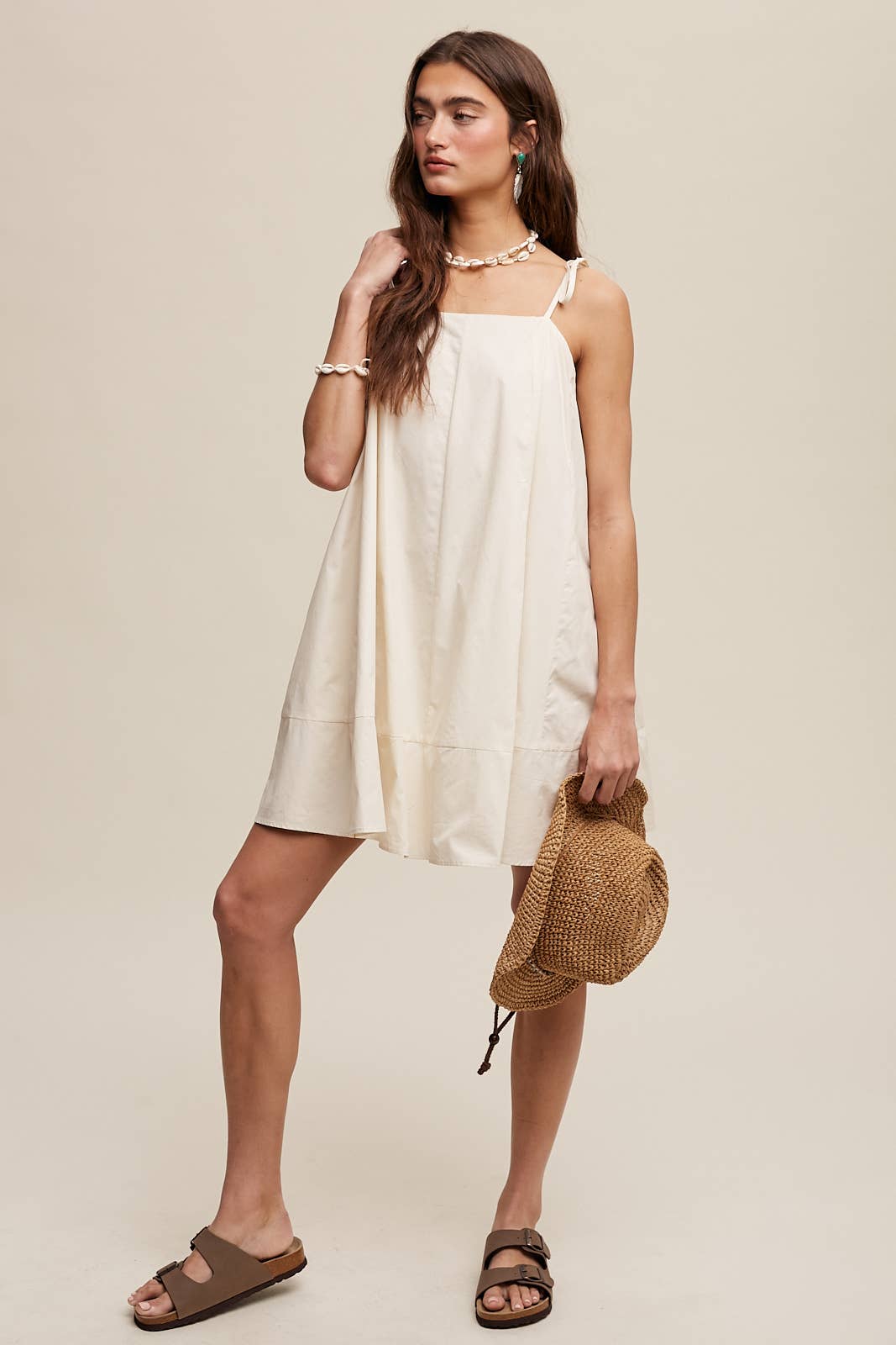 Tie Strap A-Line Mini Dress