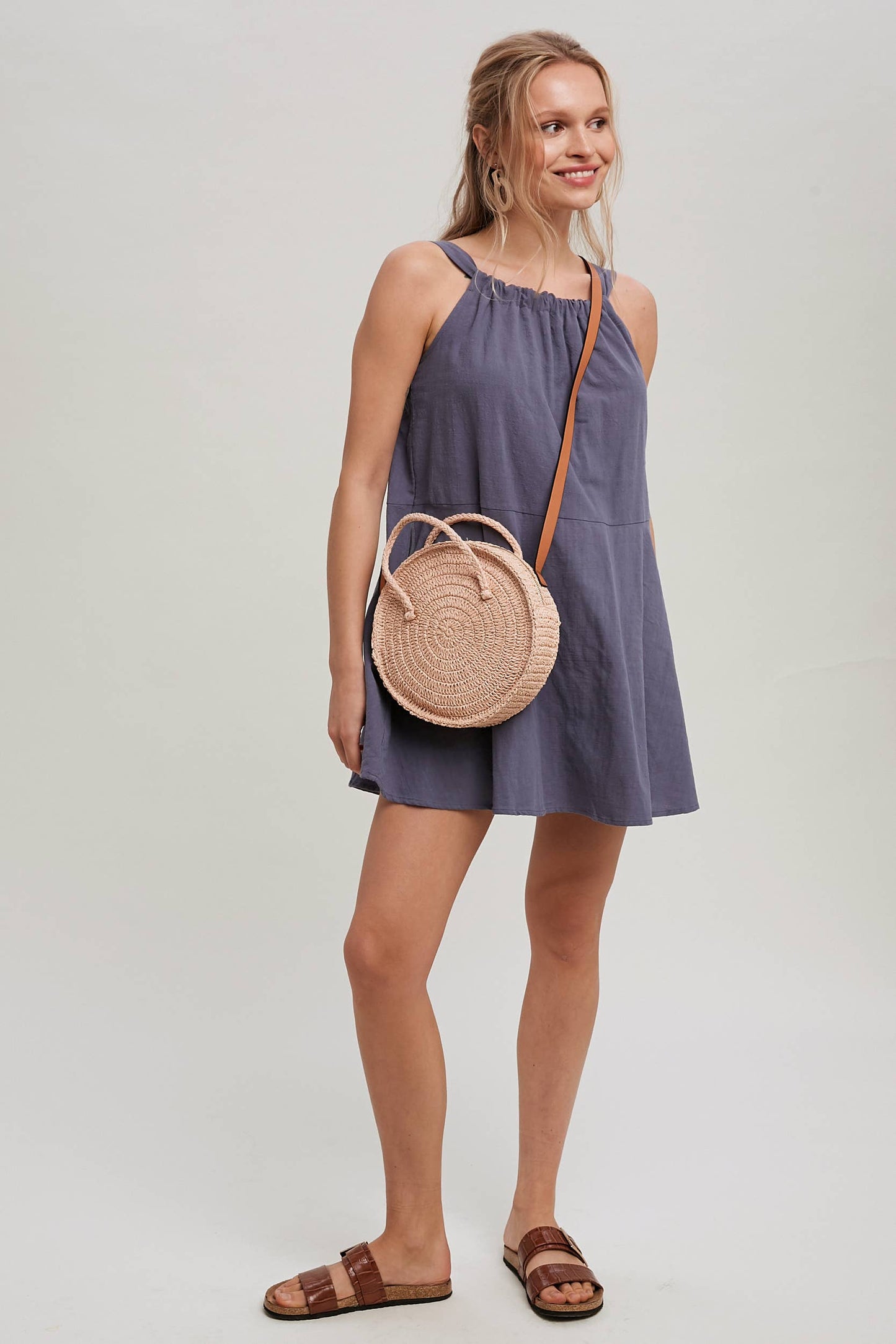 Tie-Back Halter Mini Dress