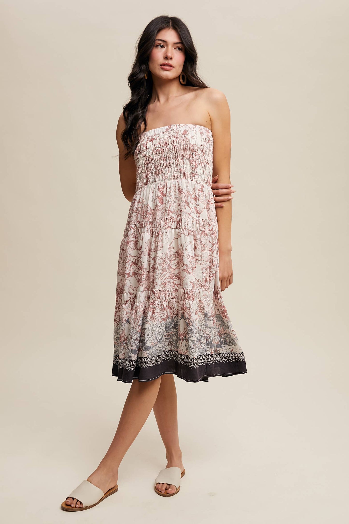 Convertible Bohemian Smocked Maxi Skirt & Tube Dress