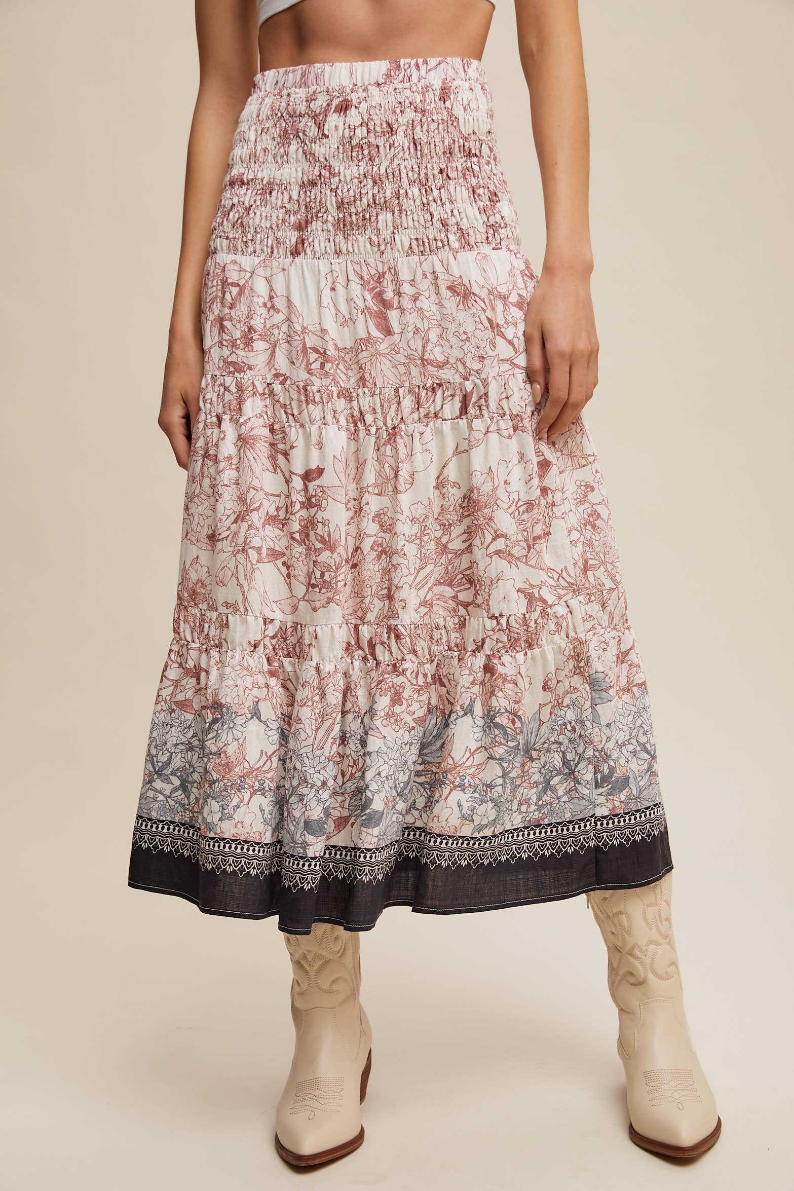 convertible maxi skirt dress Convertible Bohemian Smocked Maxi Skirt & Tube Dress Charcoal / M