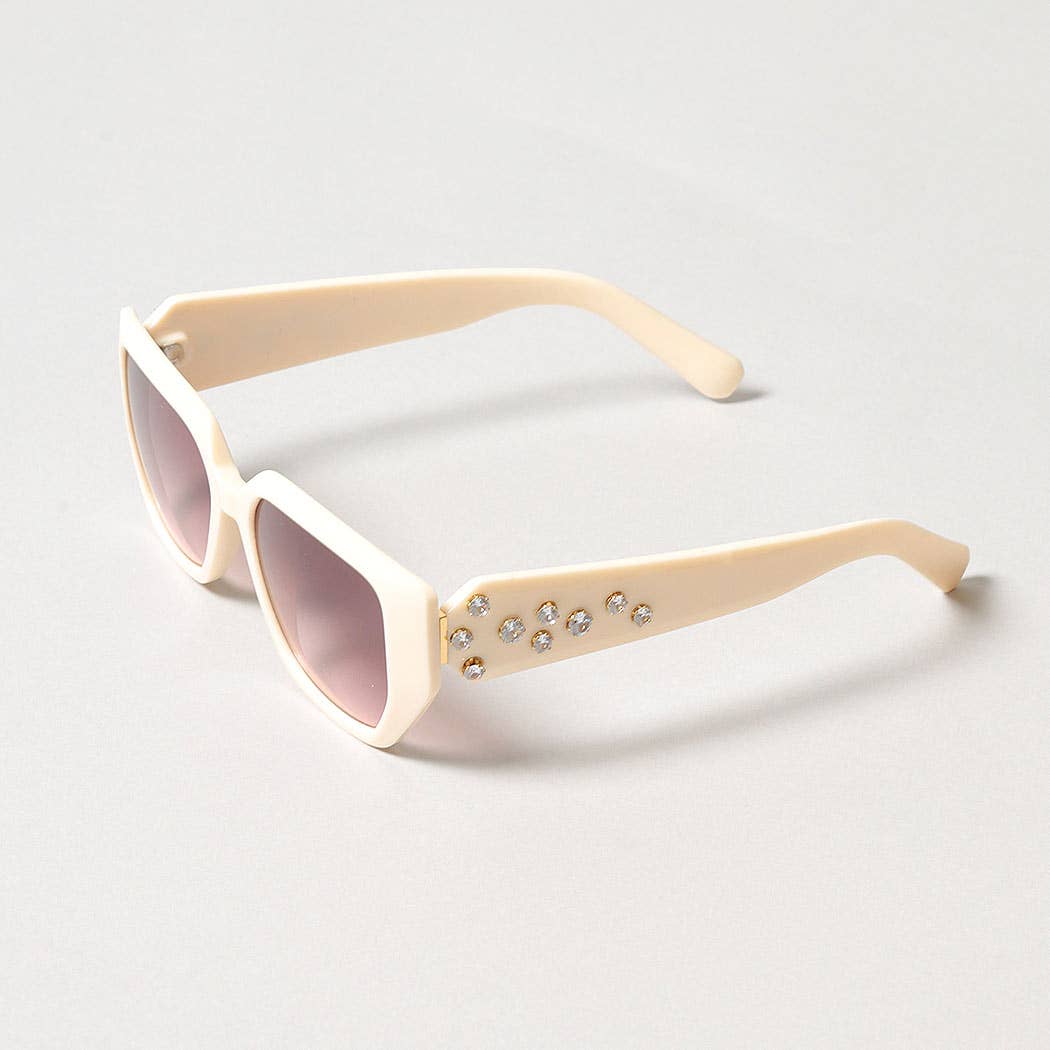 Rhinestone Square Frame Sunglasses