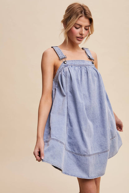 Denim A-Line Overall Dress