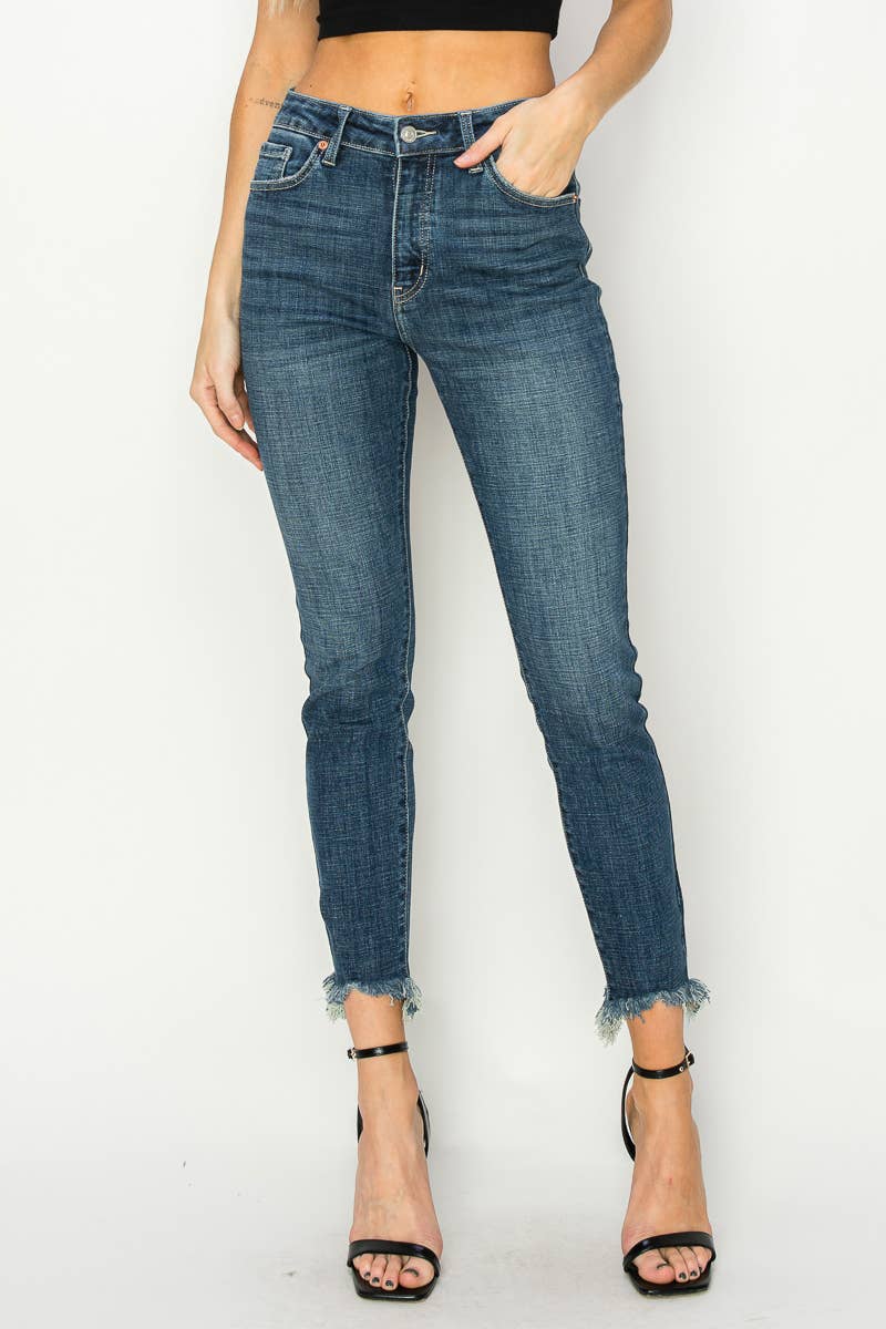 Gabriela High Rise Cross Hatch Fabric Skinny Jeans