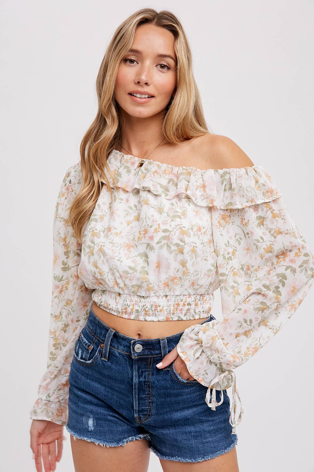 Off Shoulder Frill Blouse