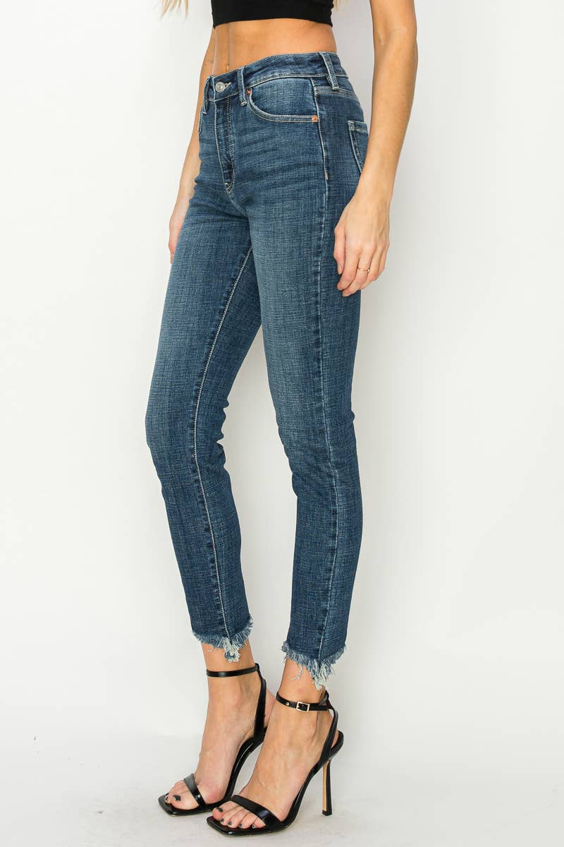 Gabriela High Rise Cross Hatch Fabric Skinny Jeans