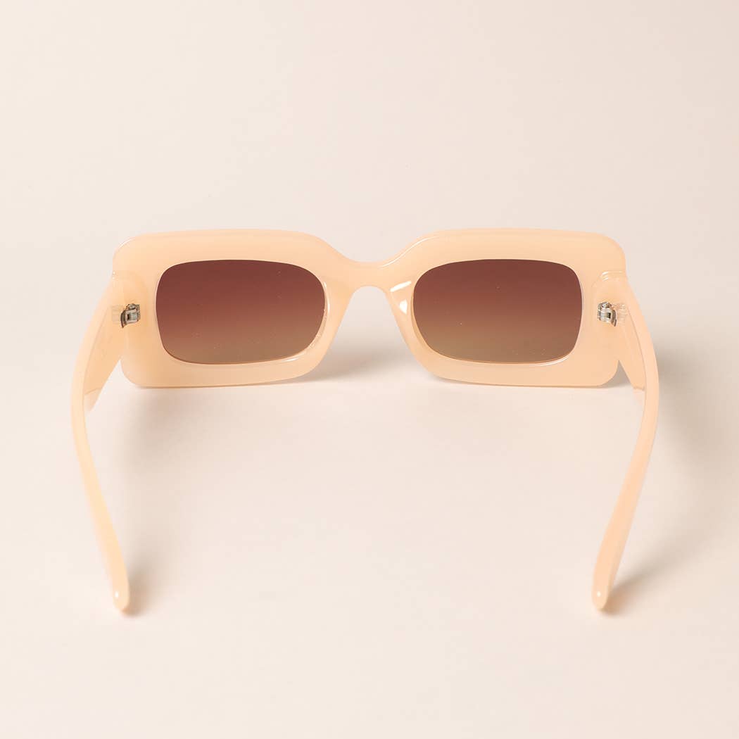 Bold Rectangular Frame Sunglasses