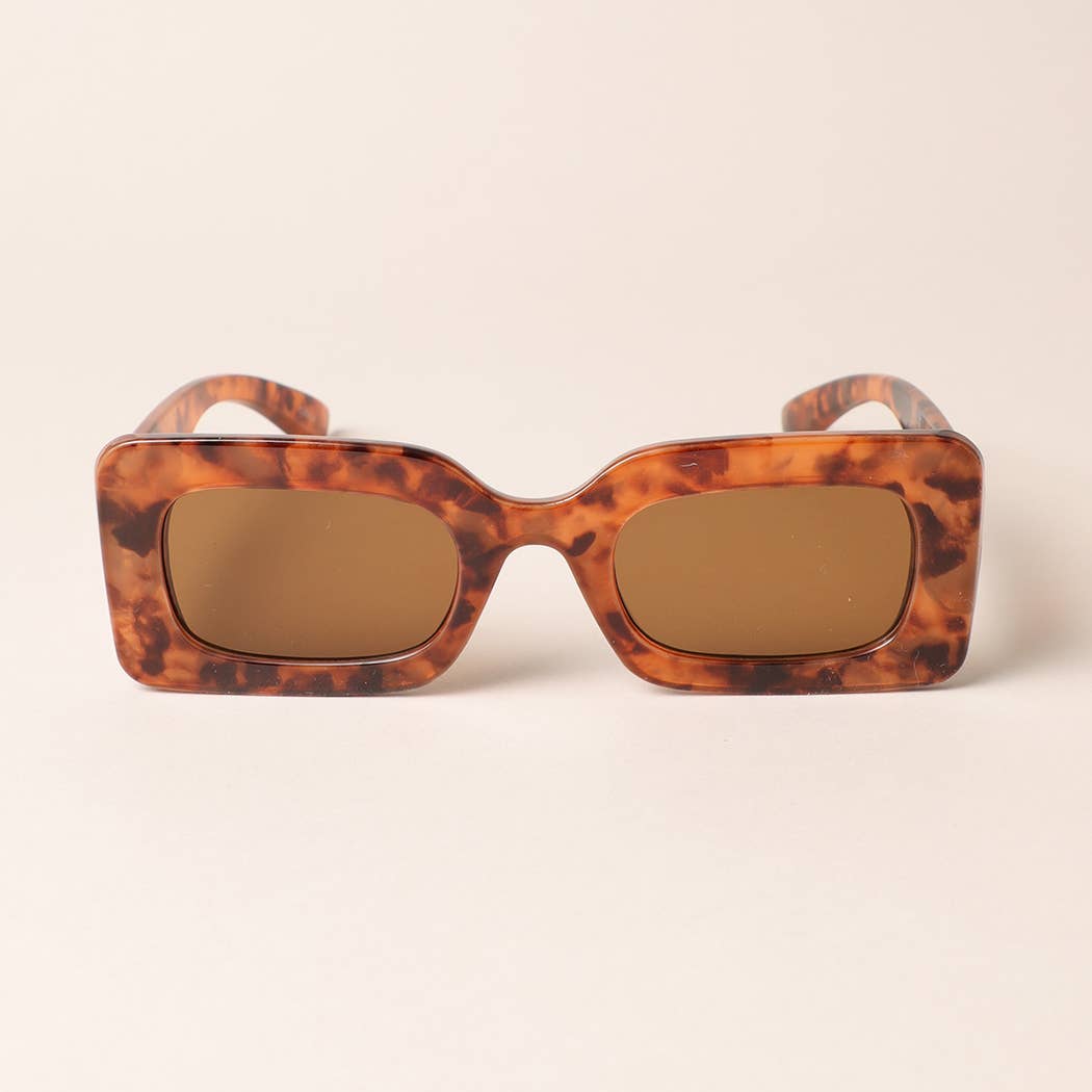 Bold Rectangular Frame Sunglasses