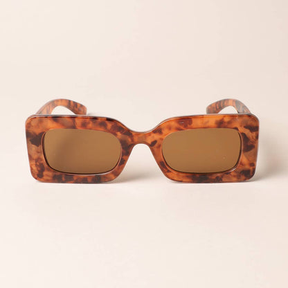 Bold Rectangular Frame Sunglasses