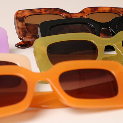 Bold Rectangular Frame Sunglasses