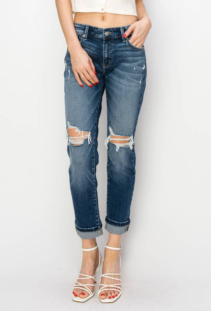 Natalia Mid Rise Boyfriend Jeans