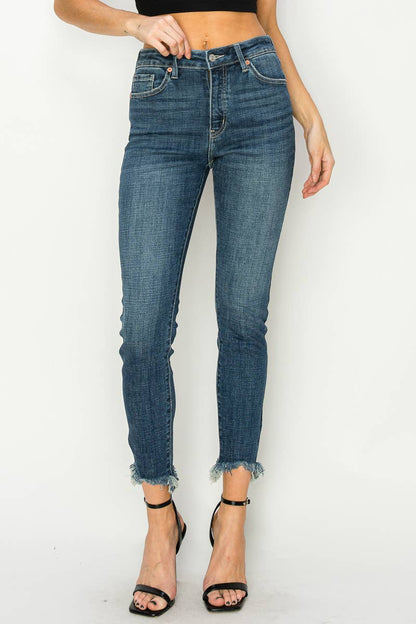 Gabriela High Rise Cross Hatch Fabric Skinny Jeans