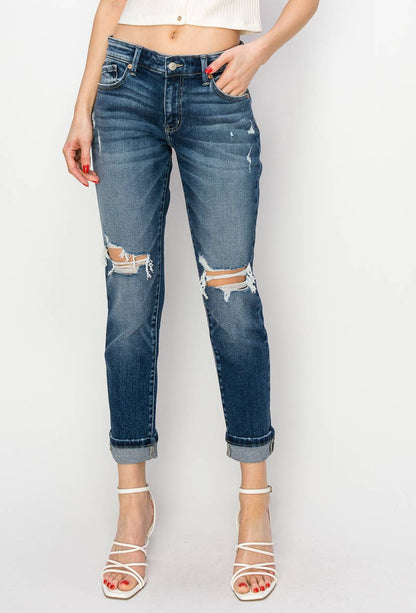 Natalia Mid Rise Boyfriend Jeans | Plus