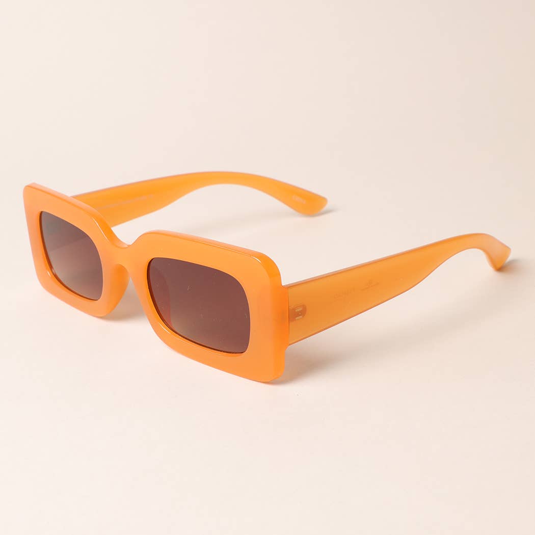 Bold Rectangular Frame Sunglasses