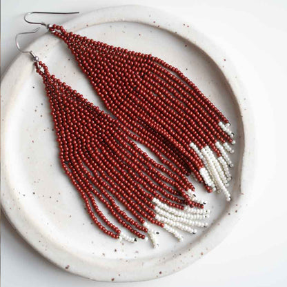 Canela Beaded Fringe Earrings