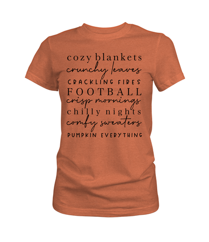 Cozy Blankets Crunchy Leaves Graphic Tee