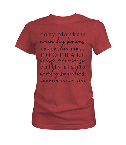 Cozy Blankets Crunchy Leaves Graphic Tee