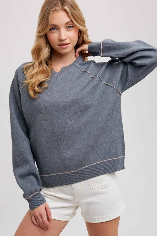 French Terry Knit Pullover