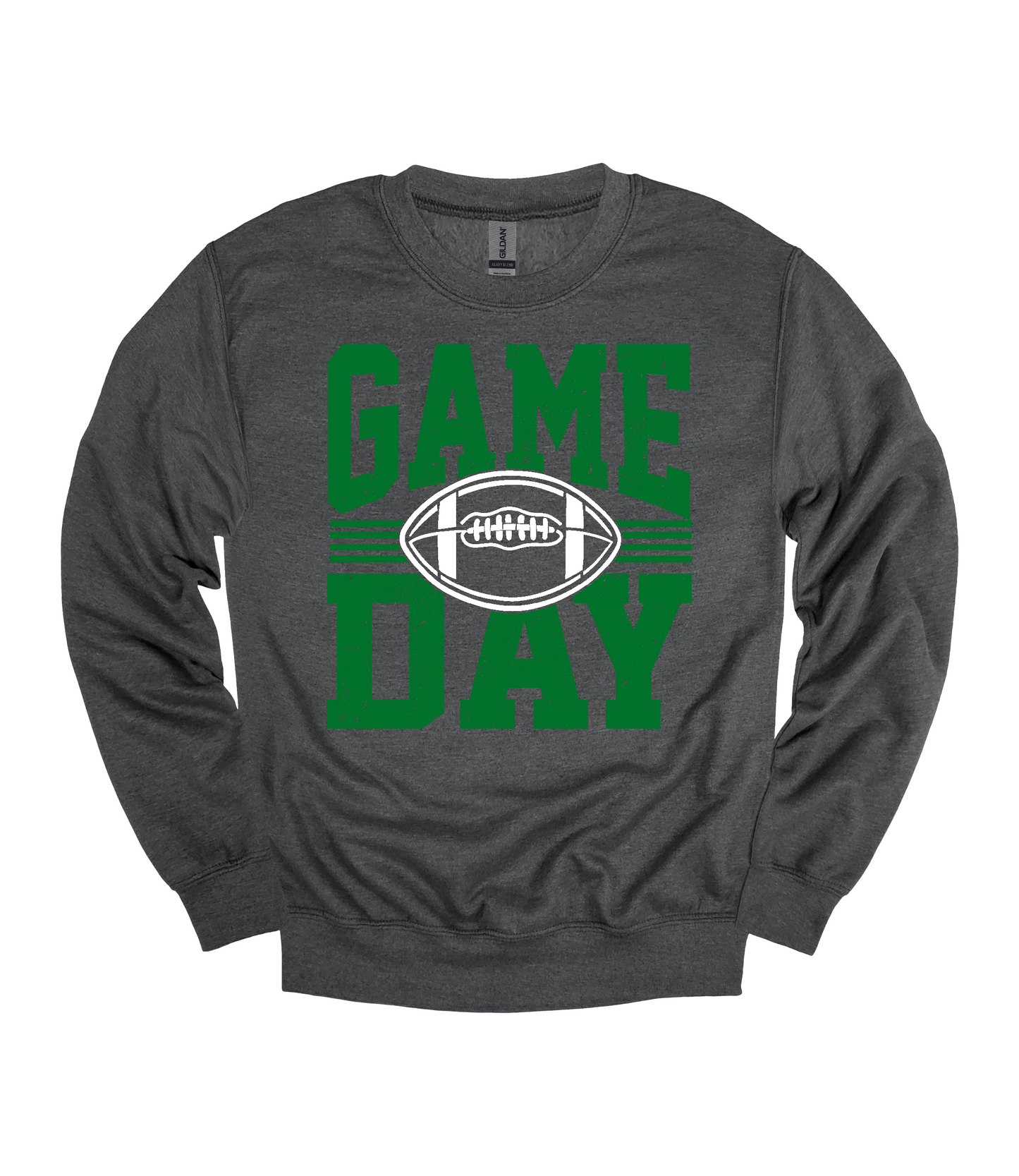 Football Game Day Heavy Blend™ Crewneck Sweatshirt | Green and White