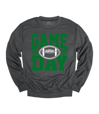 Football Game Day Heavy Blend™ Crewneck Sweatshirt | Green and White