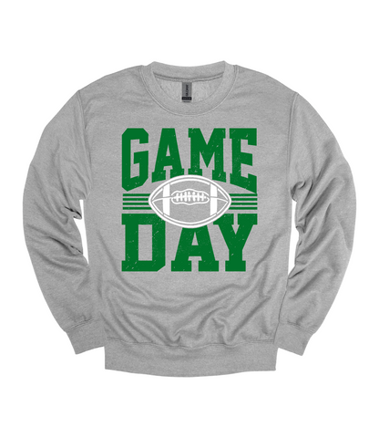 Football Game Day Heavy Blend™ Crewneck Sweatshirt | Green and White