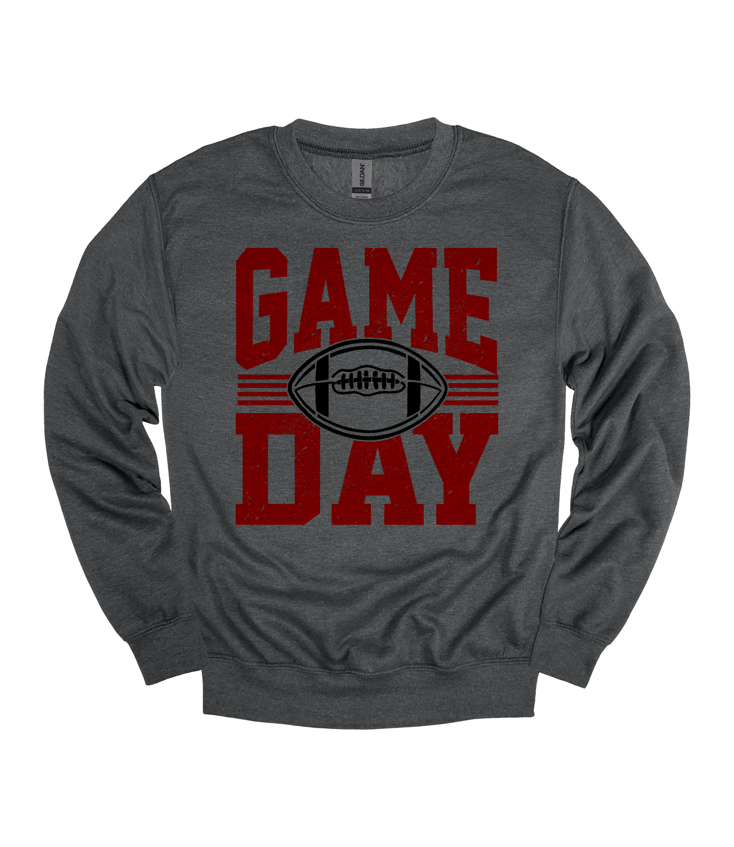 Football Game Day Heavy Blend™ Crewneck Sweatshirt | Red and Black