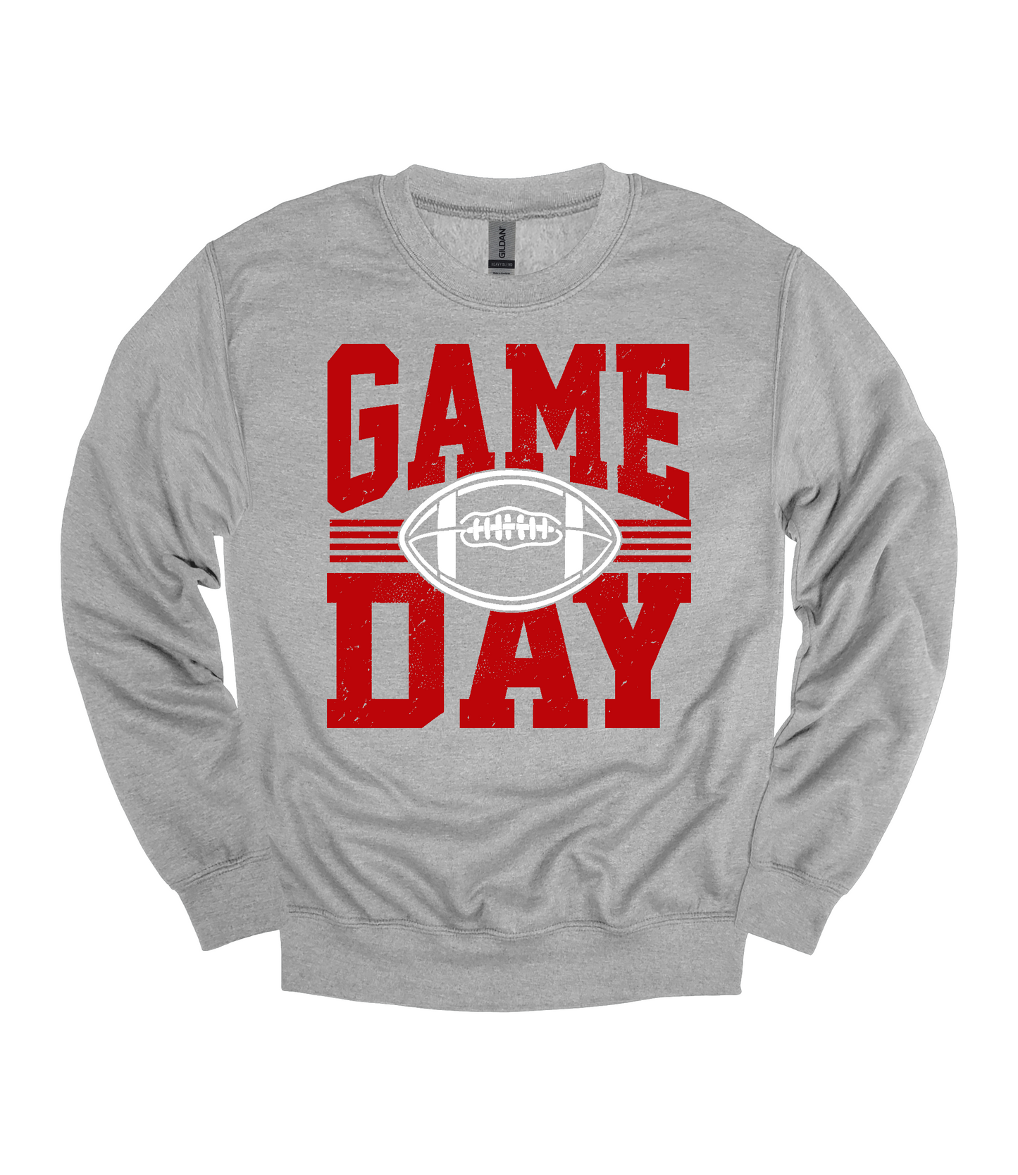 Football Game Day Heavy Blend™ Crewneck Sweatshirt | Red and White