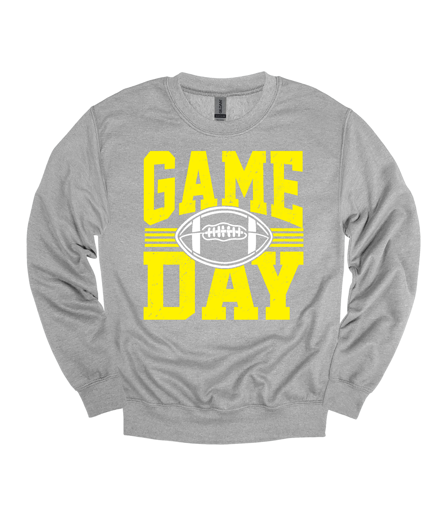 Football Game Day Heavy Blend™ Crewneck Sweatshirt | Yellow and White
