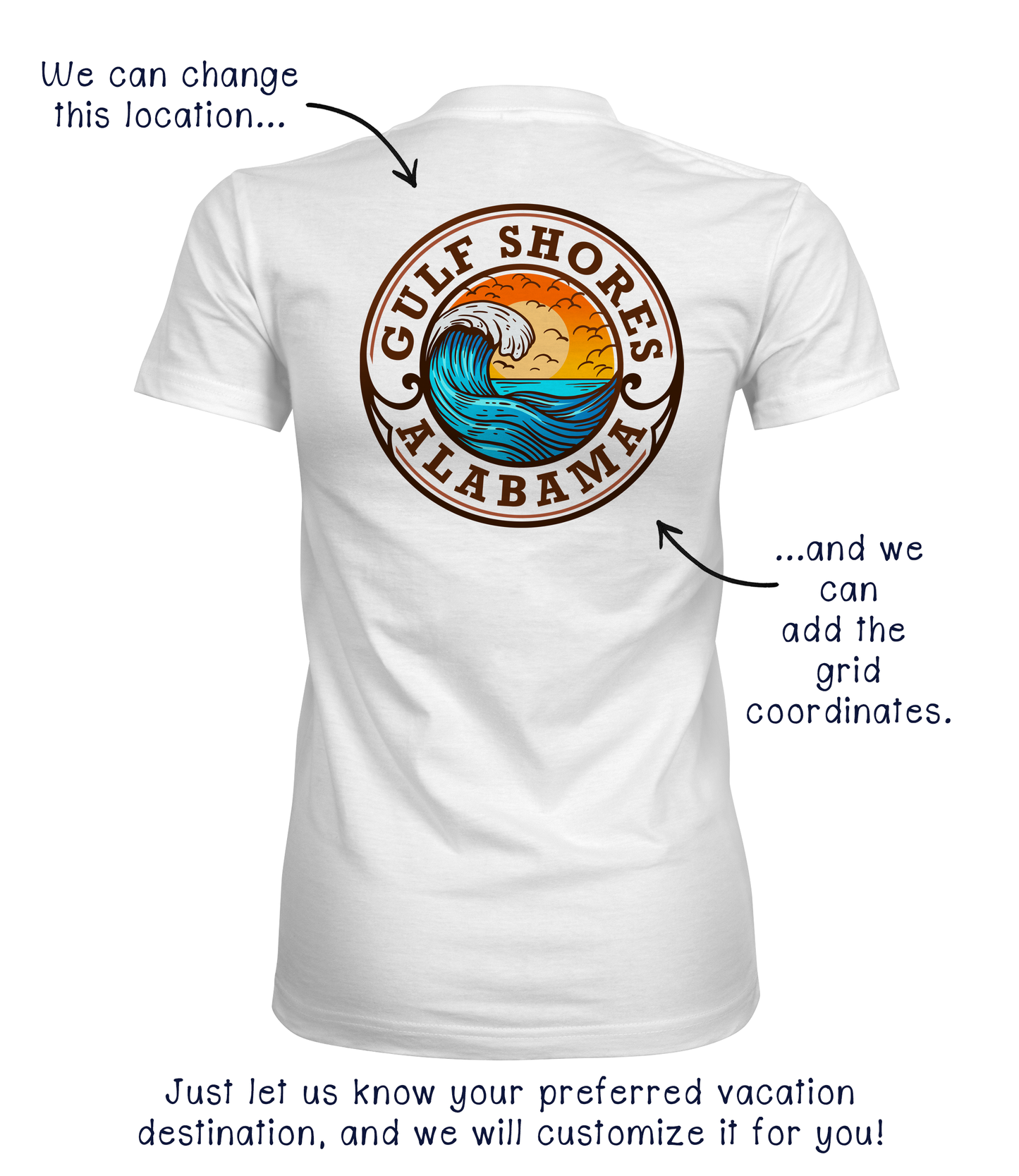 Happiness Comes in Waves Graphic Tee | Customize It