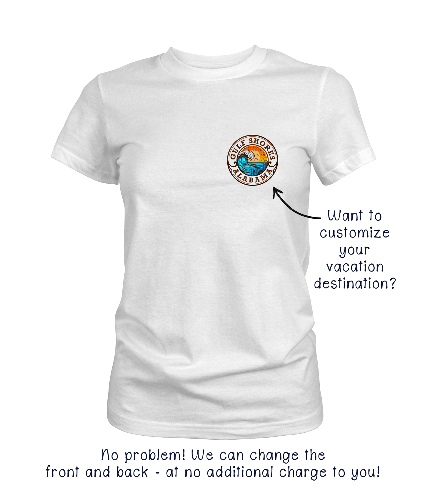 Happiness Comes in Waves Graphic Tee | Customize It