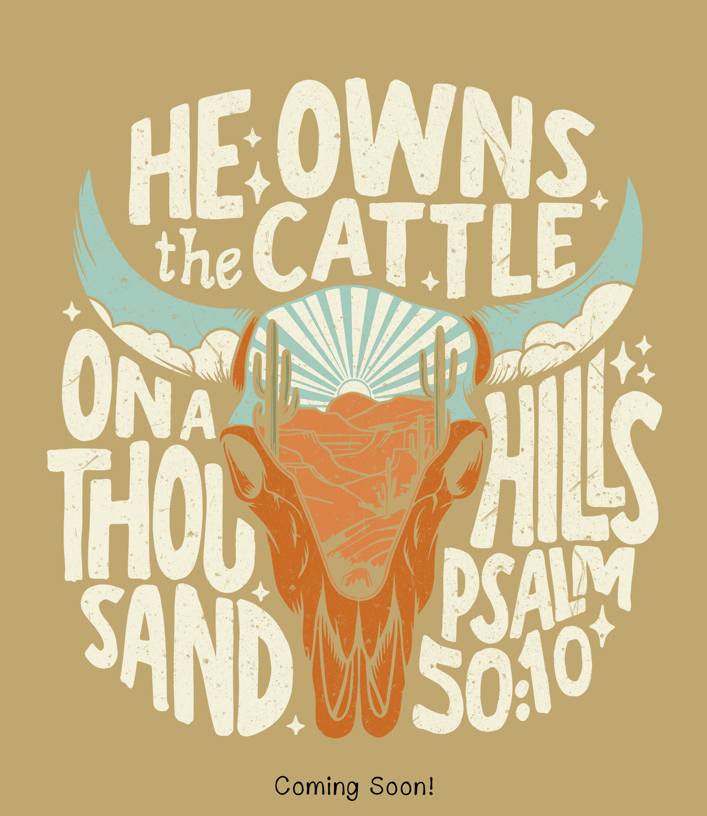 He Owns the Cattle on a Thousand Hills Heavy Blend™ Hooded Sweatshirt