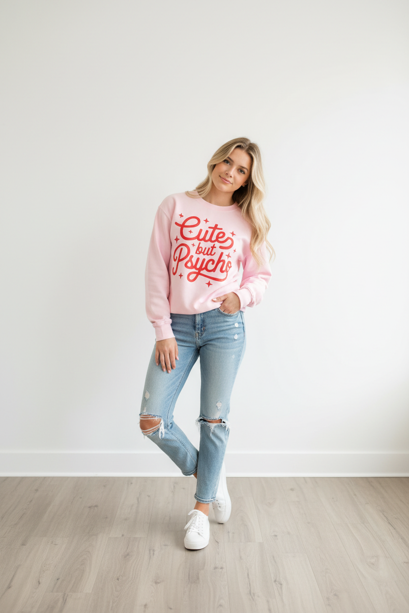 Cute But Psycho Heavy Blend™ Crewneck Sweatshirt