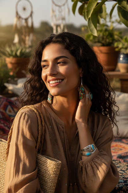 Imperial Stone Triangle Drop Earrings