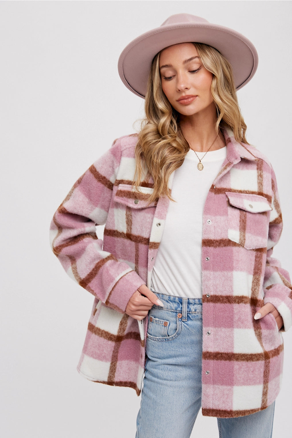 Plaid Brushed Flannel Shacket