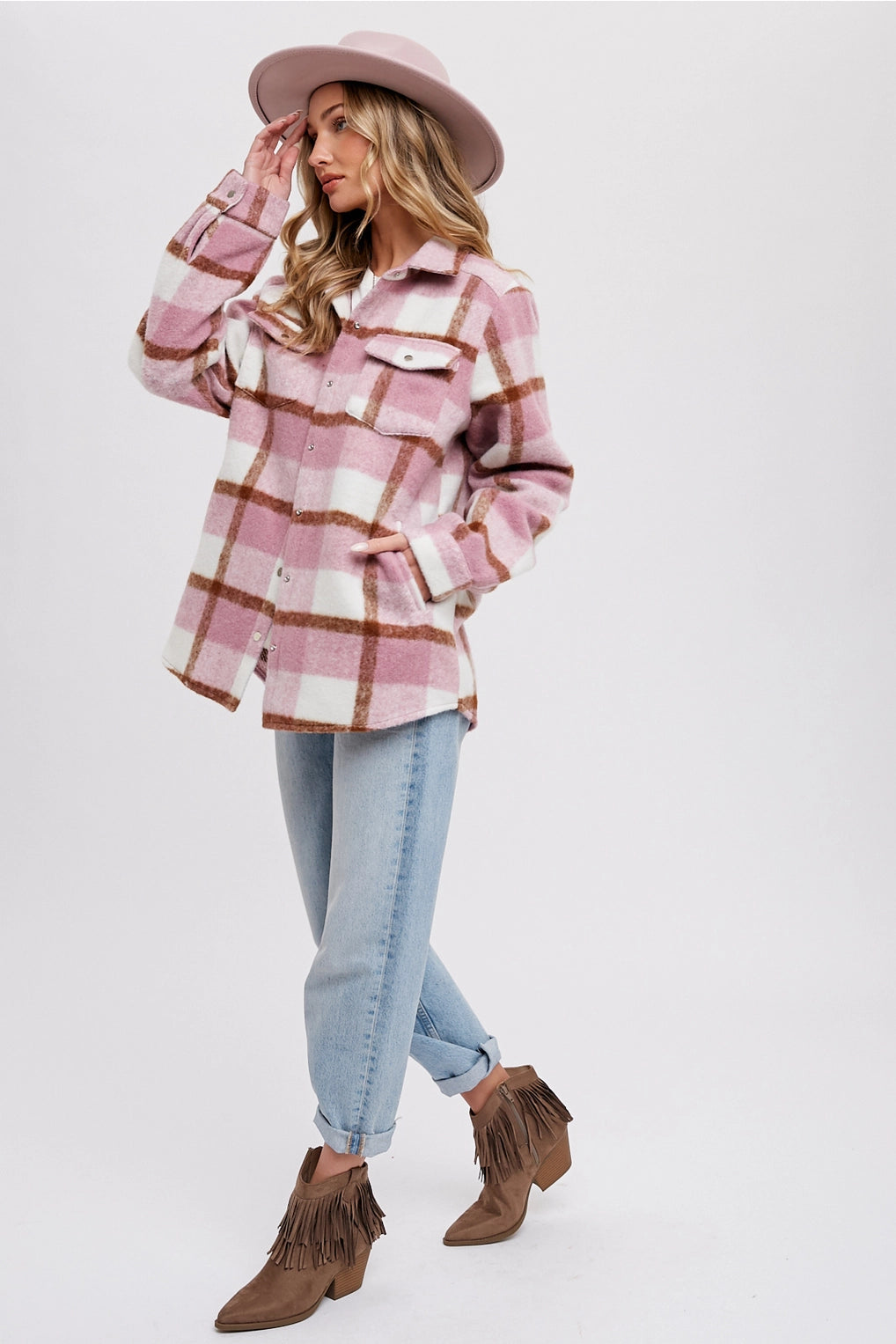 Plaid Brushed Flannel Shacket