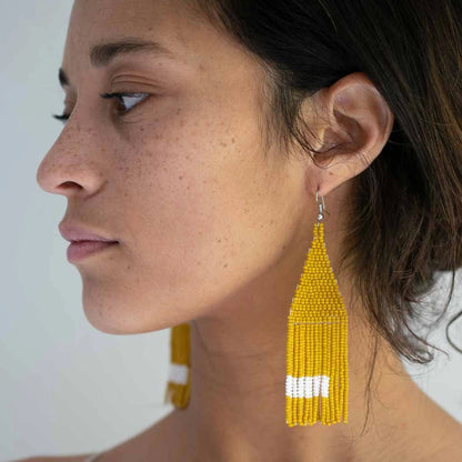 Mostaza Beaded Fringe Earrings