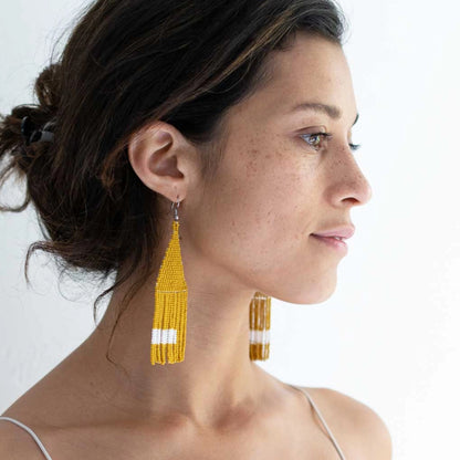 Mostaza Beaded Fringe Earrings