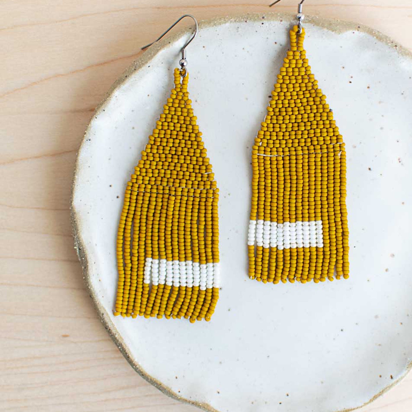 Mostaza Beaded Fringe Earrings