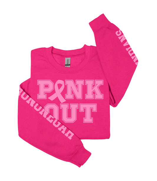 Hononegah High School Pink Out Heavy Blend™ Crewneck Sweatshirt | Pink