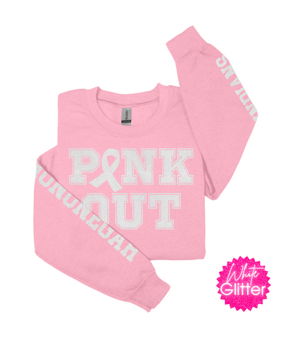 Glitter Hononegah High School Pink Out Heavy Blend™ Crewneck Sweatshirt