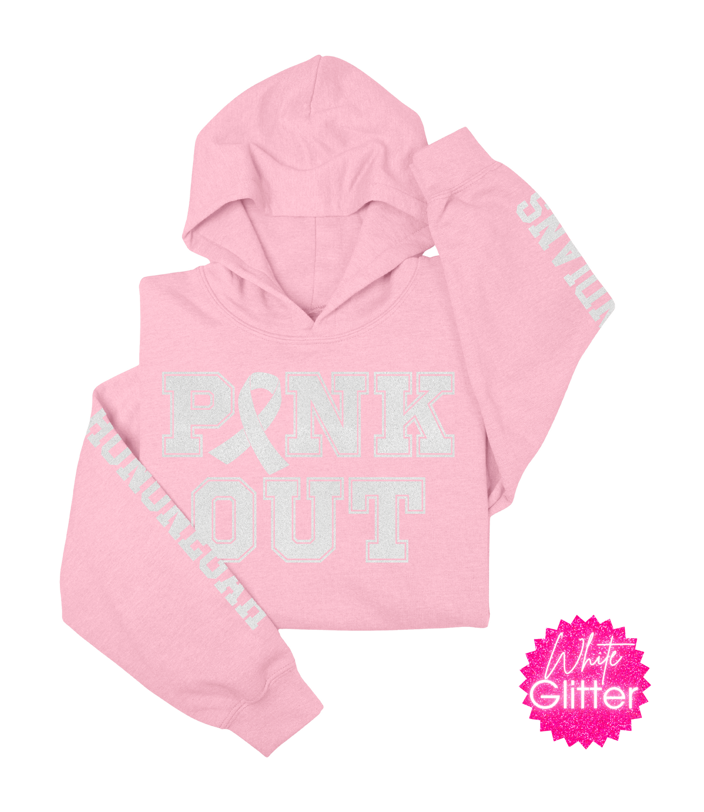 Glitter Hononegah High School Pink Out Heavy Blend™ Hooded Sweatshirt