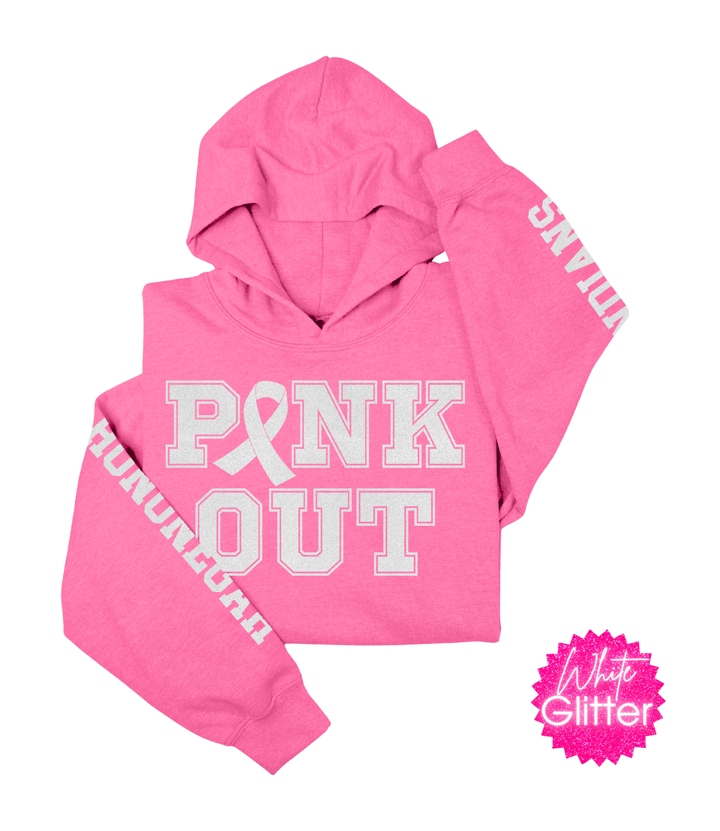 Glitter Hononegah High School Pink Out Heavy Blend™ Hooded Sweatshirt