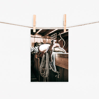 Saddle In The Barn Canvas Art | #133