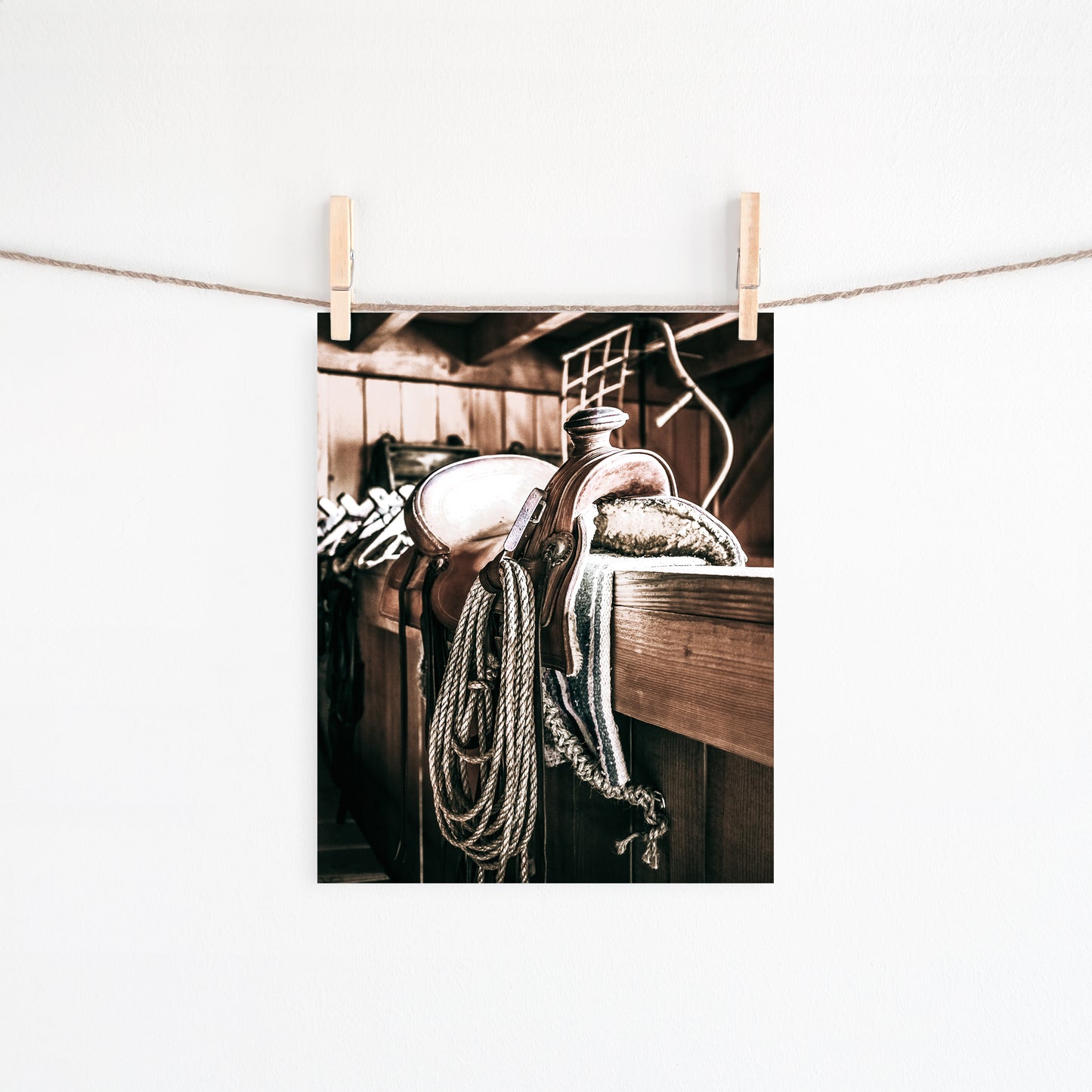 Saddle In The Barn Canvas Art | #133