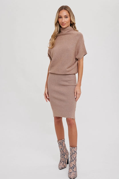 Slouch Neck Dolman Midi Dress