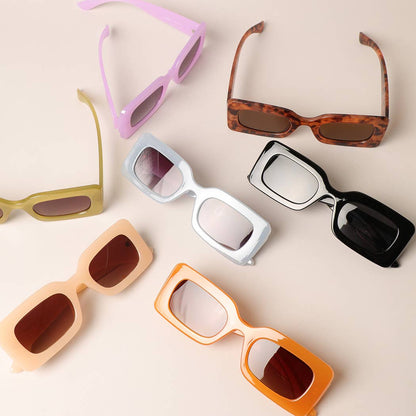 Bold Rectangular Frame Sunglasses