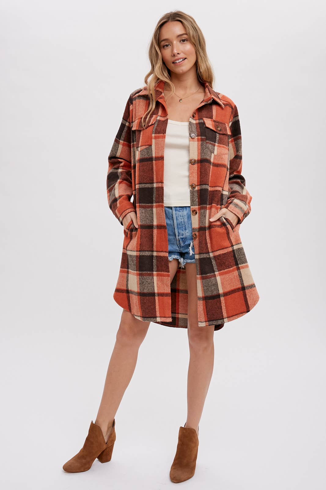 Flannel Plaid Longline Shacket