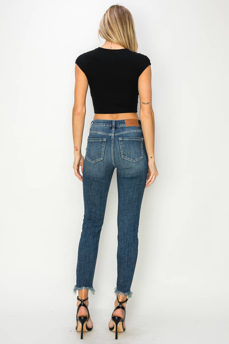 Gabriela High Rise Cross Hatch Fabric Skinny Jeans