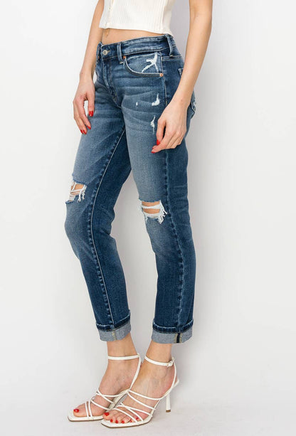 Natalia Mid Rise Boyfriend Jeans