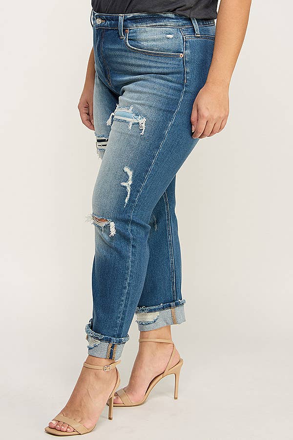 Olivia High Rise Stretch Ankle Straight Jeans | Plus