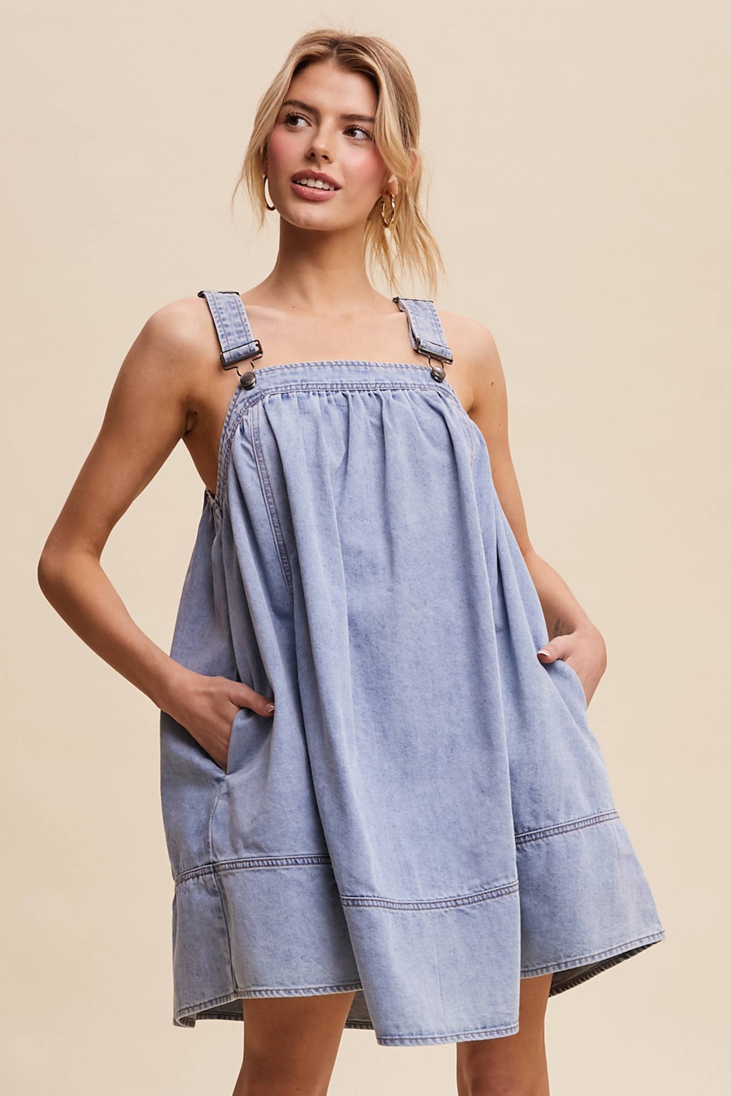 Denim A-Line Overall Dress